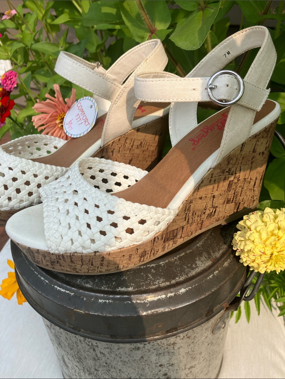 Jellypop White Braided Open-Toe Slingback Sandals - Picture 3 of 3